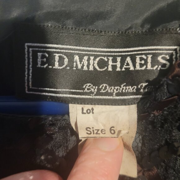 Vintage 90's E.D Michaels by Daphna Tamler Sleeveless Maxi Dress Size 10 Black - Picture 2 of 3